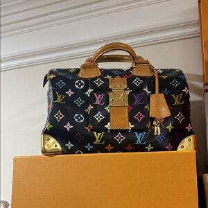 Louis Vuitton Black Murakami Monogram Bag/Speedy 30